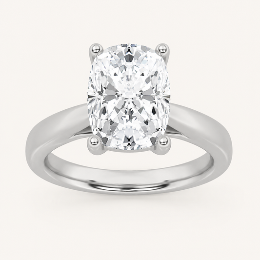 2CT Elongated Cushion Cut Lab Grown Diamond Solitaire Ring