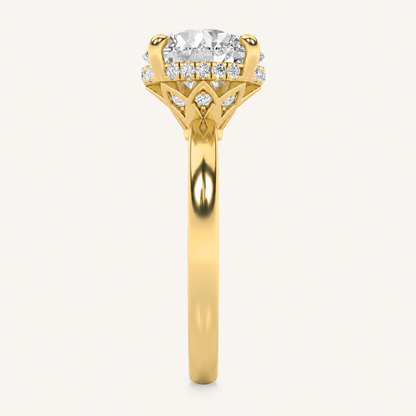 3.50 CT Round Cut Lab Grown Diamond Hidden Halo Ring