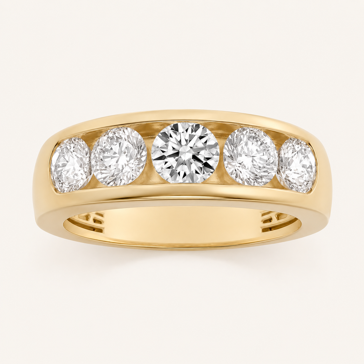2.00 CT Round Cut Lab Grown Diamond Men's Band