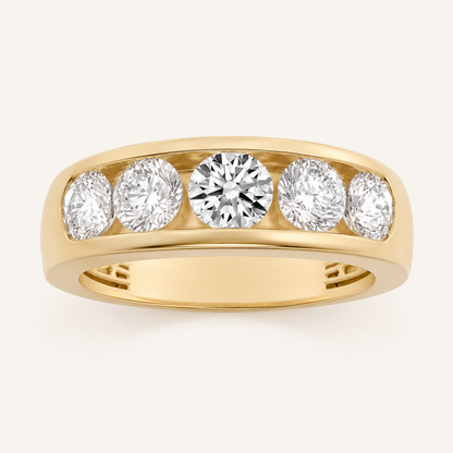 2.00 CT Round Cut Lab Grown Diamond Men's Band