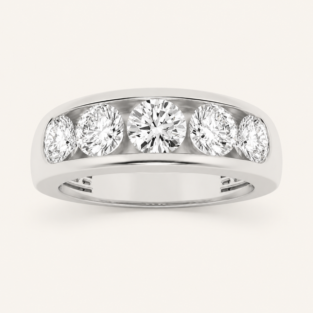 2.00 CT Round Cut Lab Grown Diamond Men's Band