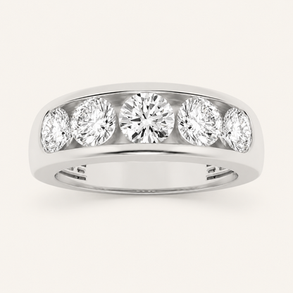 2.00 CT Round Cut Lab Grown Diamond Men's Band