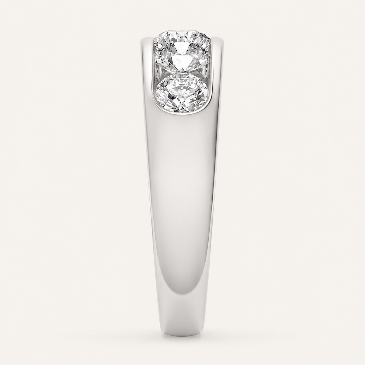 2.00 CT Round Cut Lab Grown Diamond Men's Band