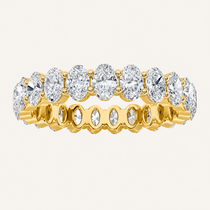 2.85CT Oval Cut Lab Grown Diamond Split Prong Eternity Ring
