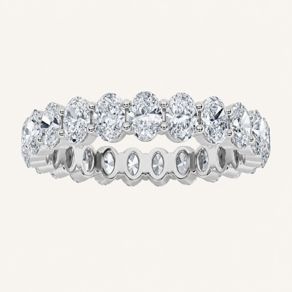 4CT Oval Cut Lab Grown Diamond Eternity Ring