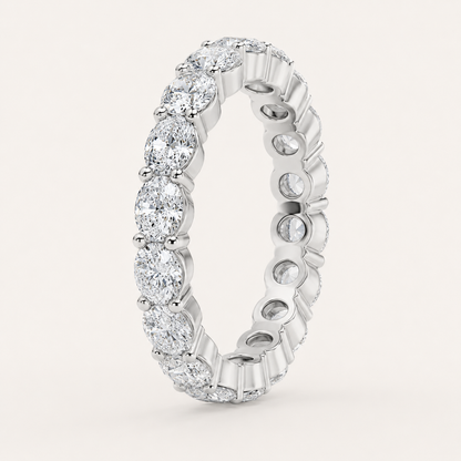 2.9CT Oval Cut Lab Grown Diamond Split Prong Eternity Ring