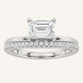 1.5CT Emerald Cut Lab Grown Diamond East West Side Stone Ring