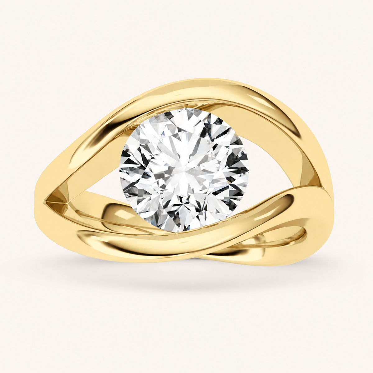 2.00 CT Round Cut Lab Grown Diamond East West Solitaire Ring