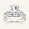 2.00 CT Radiant Cut Lab Grown Diamond Side Stone Ring
