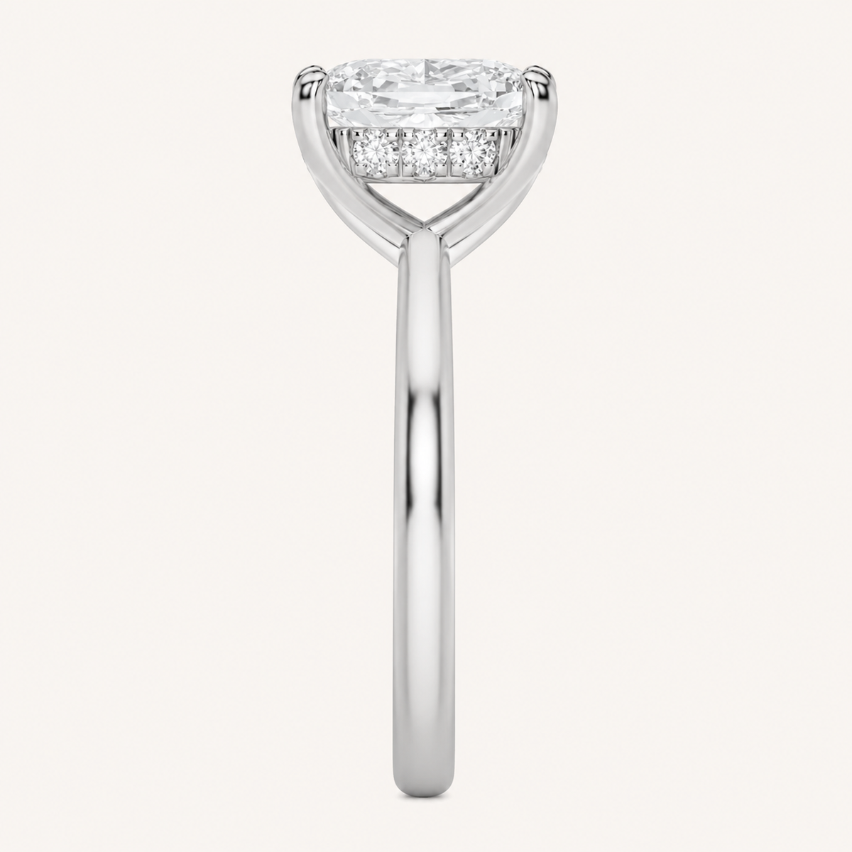 1.5CT Oval Cut Lab Grown Diamond East West Hidden Halo Ring
