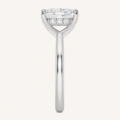 1.5CT Oval Cut Lab Grown Diamond East West Hidden Halo Ring