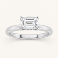 1.5CT Emerald Cut Lab Grown Diamond Eest West Hidden Halo Ring