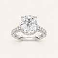 6.00CT Oval Cut Lab Grown Diamond Side Stone Ring