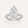 6.00CT Pear Cut Lab Grown Diamond Side Stone Ring