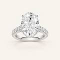 6.00CT Oval Cut Lab Grown Diamond Hidden Halo Side Stone Ring