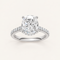 4.50CT Cushion Cut Lab Grown Diamond Hidden Halo Side Stone Ring