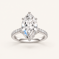 3.50CT Marquise Cut Lab Grown Diamond Hidden Halo Side Stone Ring