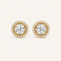 2CT Round Cut Lab Grown Diamond Stud Earrings