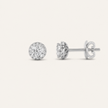 3CT Round Cut Lab Grown Diamond Halo Stud Earrings