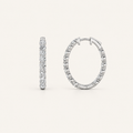 5CT Round Cut Lab Grown Diamond Inside Out Hoop Earrings