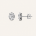 1CT Oval Cut Lab Grown Diamond Halo Stud Earrings