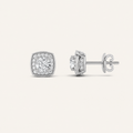2CT Round Cut Lab Grown Diamond Halo Stud Earrings