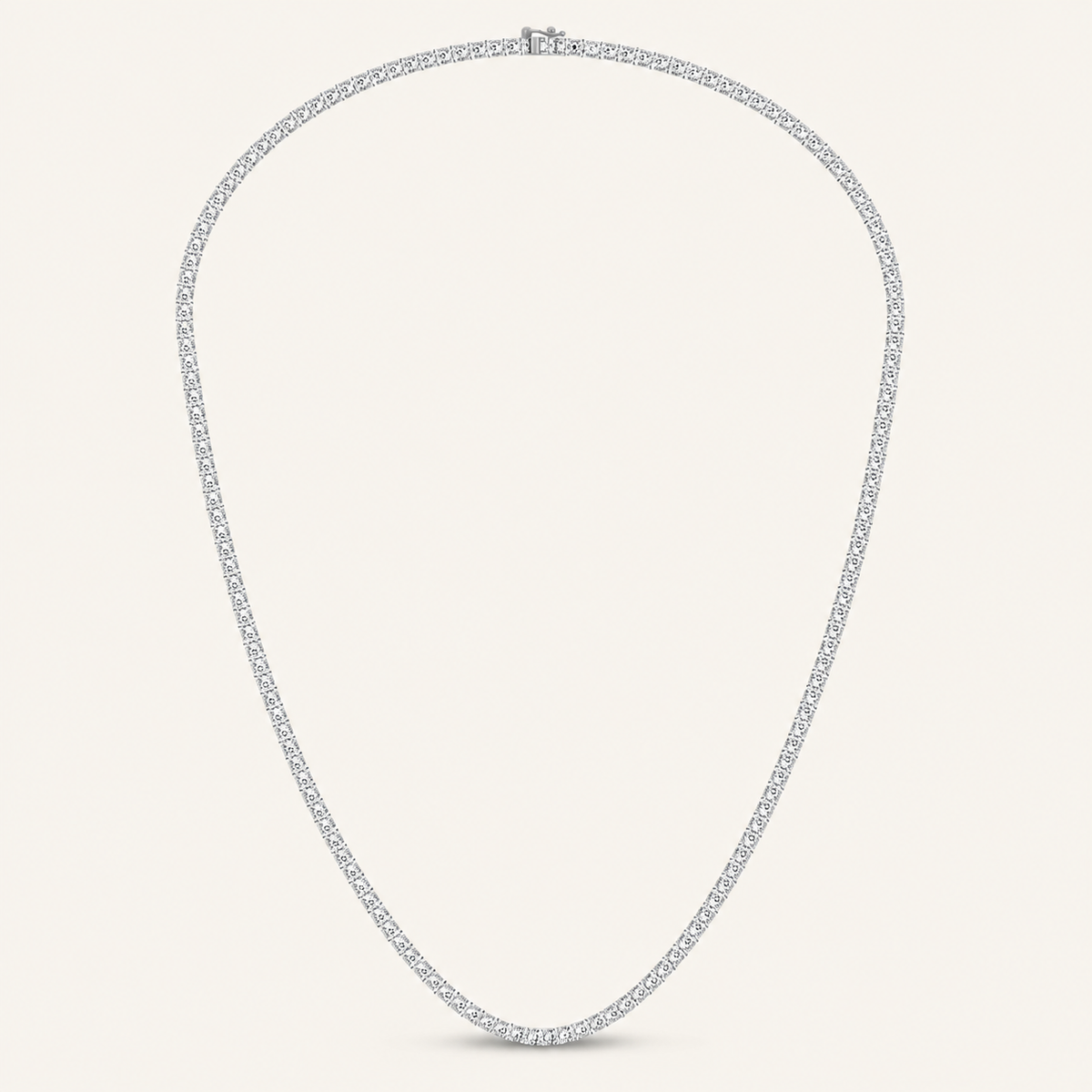 15.00CT Round Cut Lab Grown Diamond Tennis Necklace