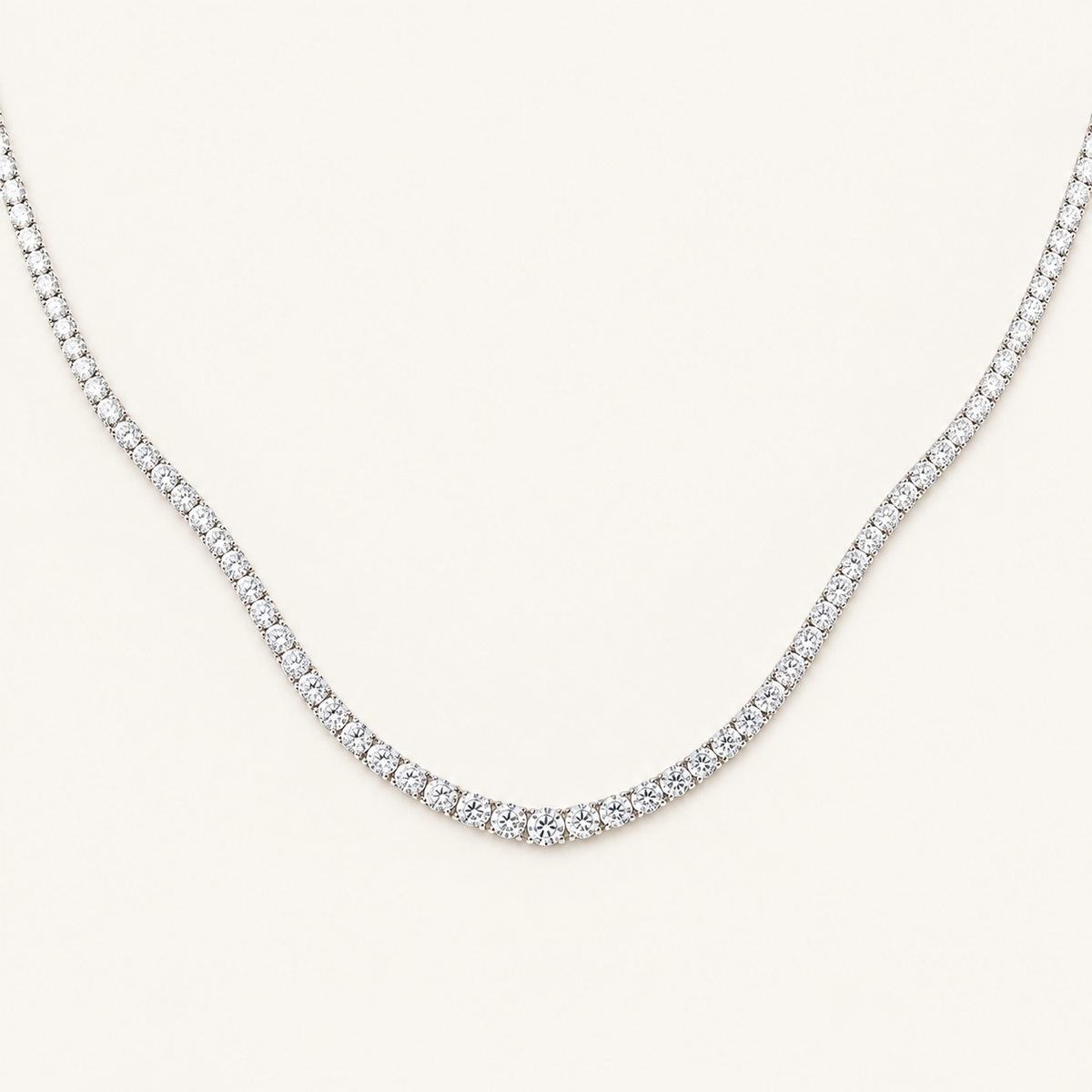 15.00CT Round Cut Lab Grown Diamond Tennis Necklace
