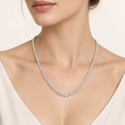 10.00CT Round Cut Lab Grown Diamond Tennis Necklace