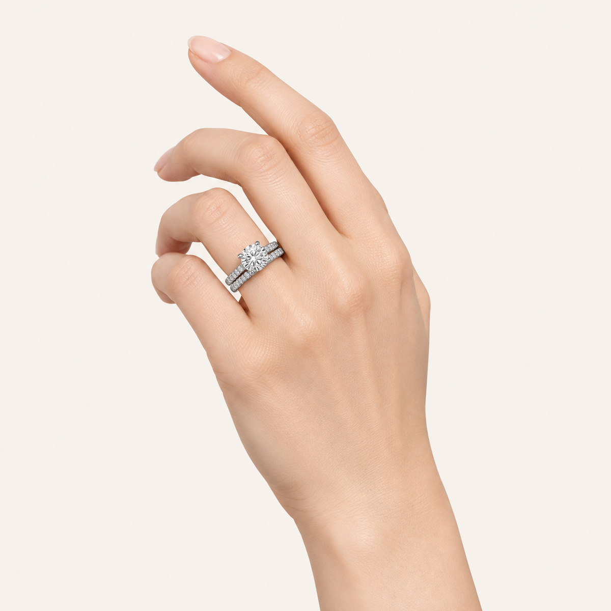 1.26CT Round Cut Lab Grown Diamond Bridal set
