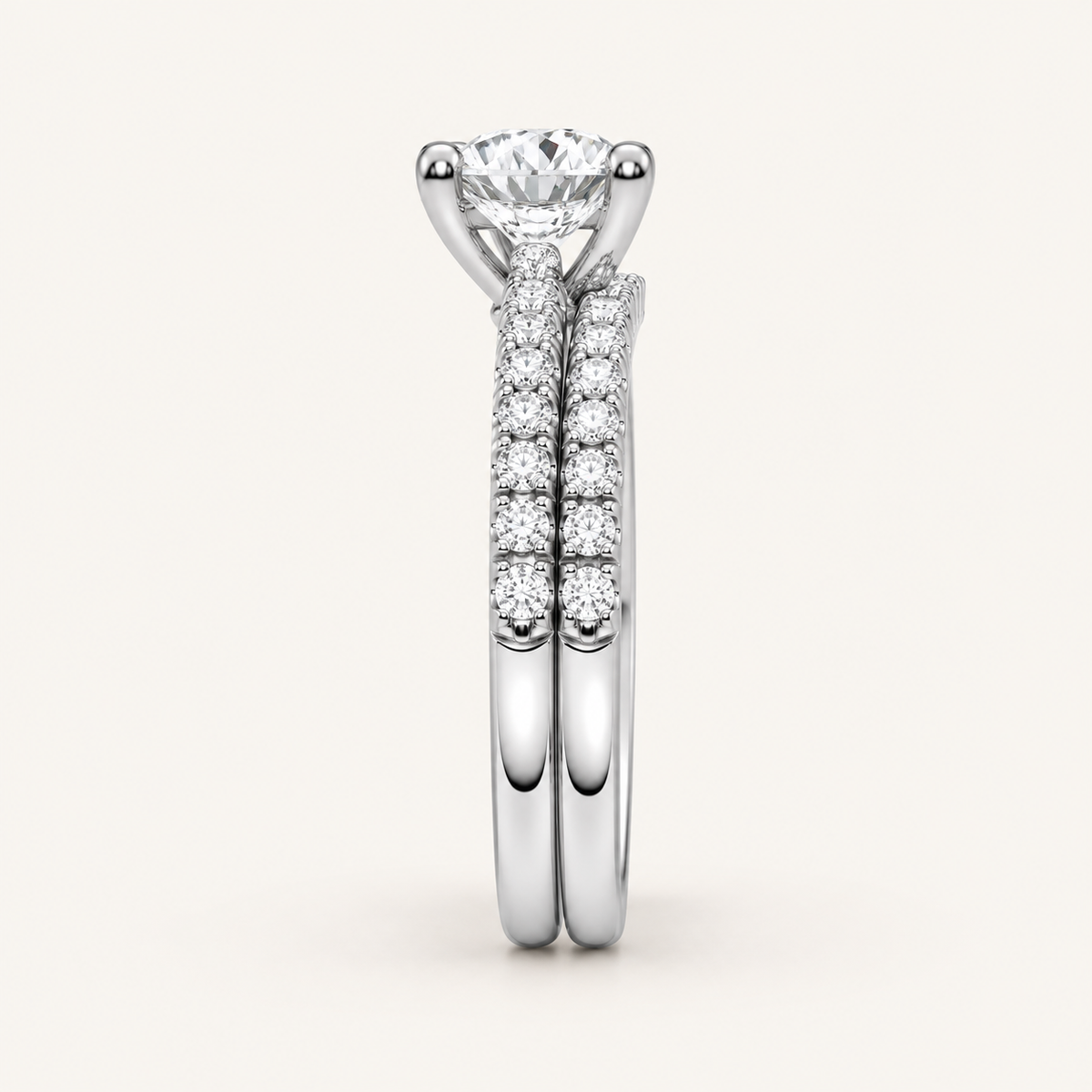 1.26CT Round Cut Lab Grown Diamond Bridal set