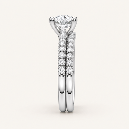 1.26CT Round Cut Lab Grown Diamond Bridal set