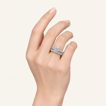 3.50CT Round Cut Lab Grown Diamond Bridal Set