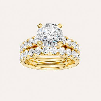 3.50CT Round Cut Lab Grown Diamond Bridal Set