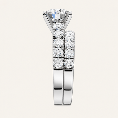 3.50CT Round Cut Lab Grown Diamond Bridal Set
