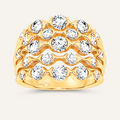 2.50CT Round Cut Lab Grown Diamond Fancy Enhance Band