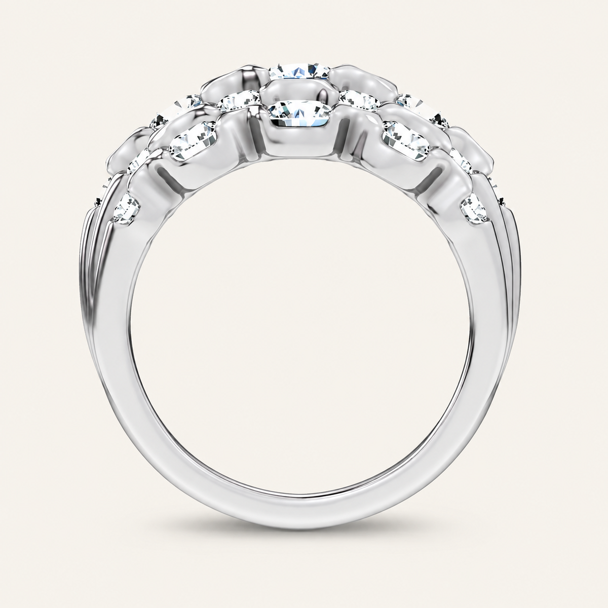 2.50CT Round Cut Lab Grown Diamond Fancy Enhance Band