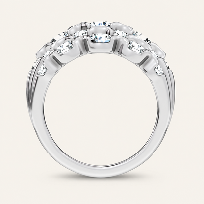 2.50CT Round Cut Lab Grown Diamond Fancy Enhance Band
