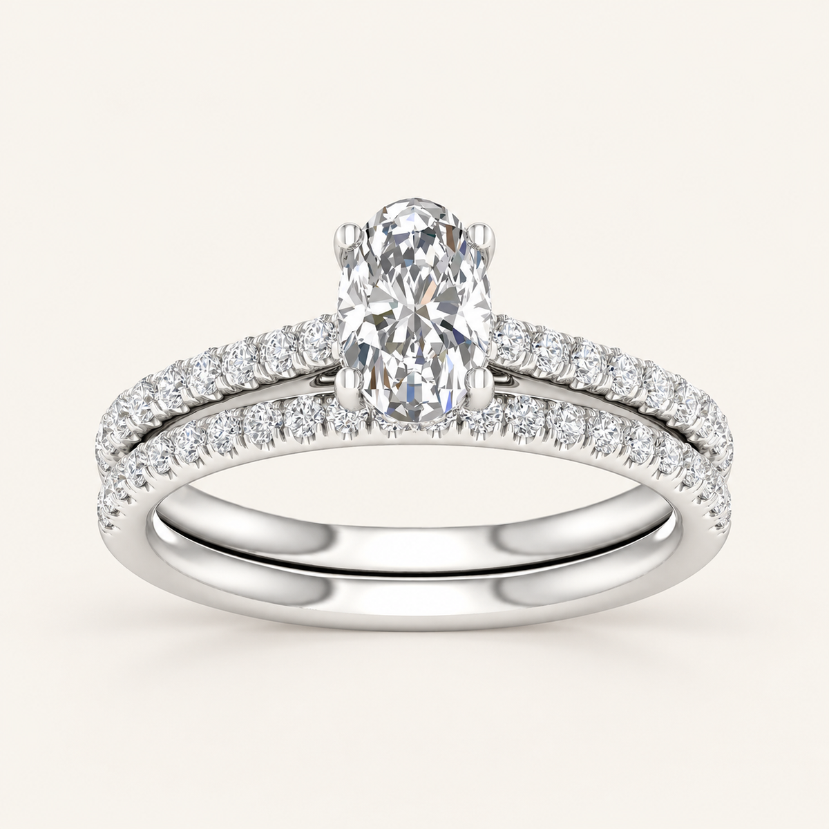 1.50CT Round Cut Lab Grown Diamond Bridal Set