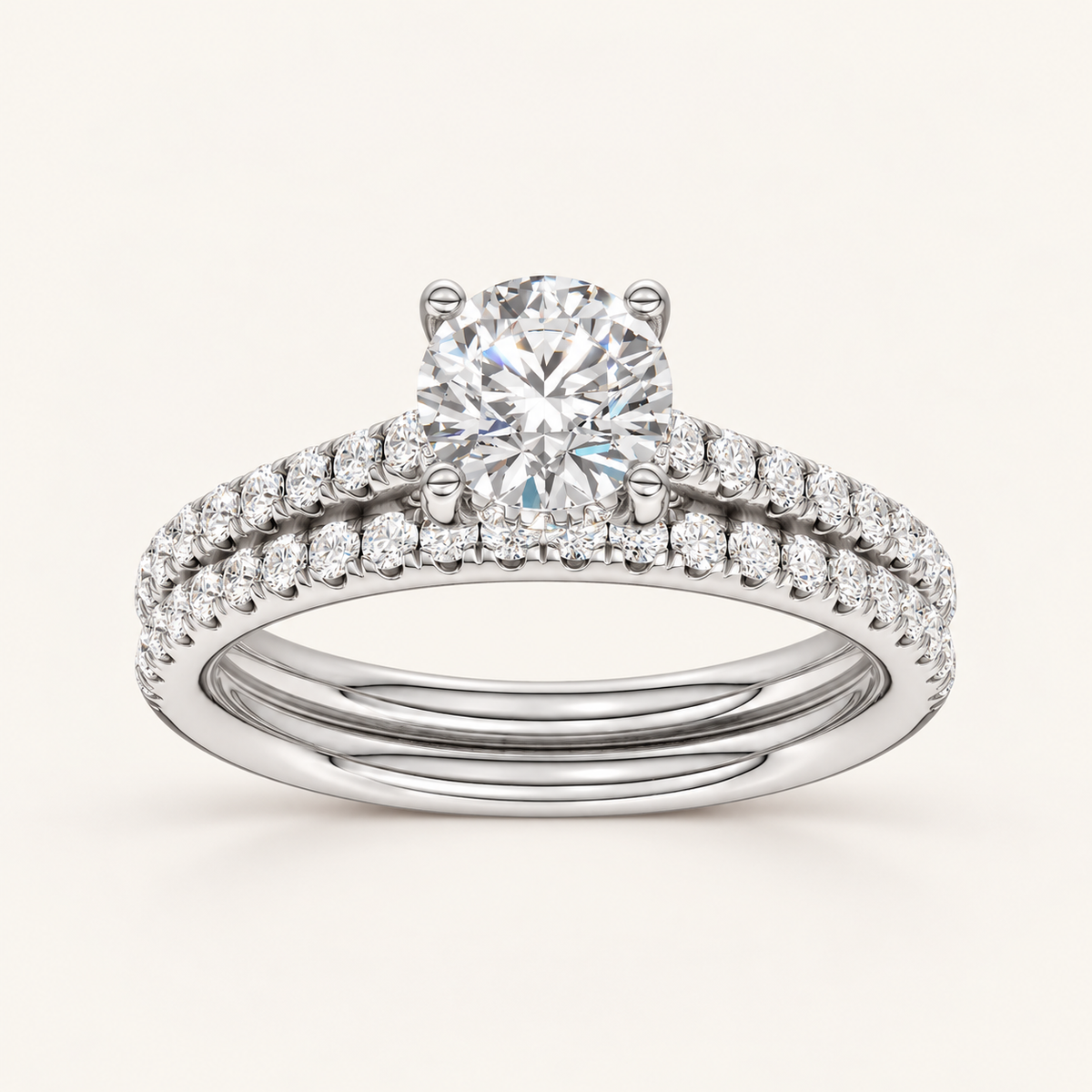 1.50CT Round Lab Grown Diamond Bridal Set