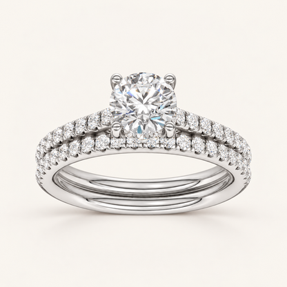 1.50CT Round Lab Grown Diamond Bridal Set