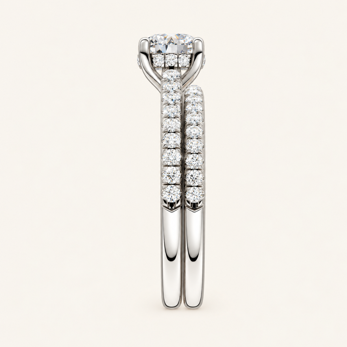 1.50CT Round Lab Grown Diamond Bridal Set