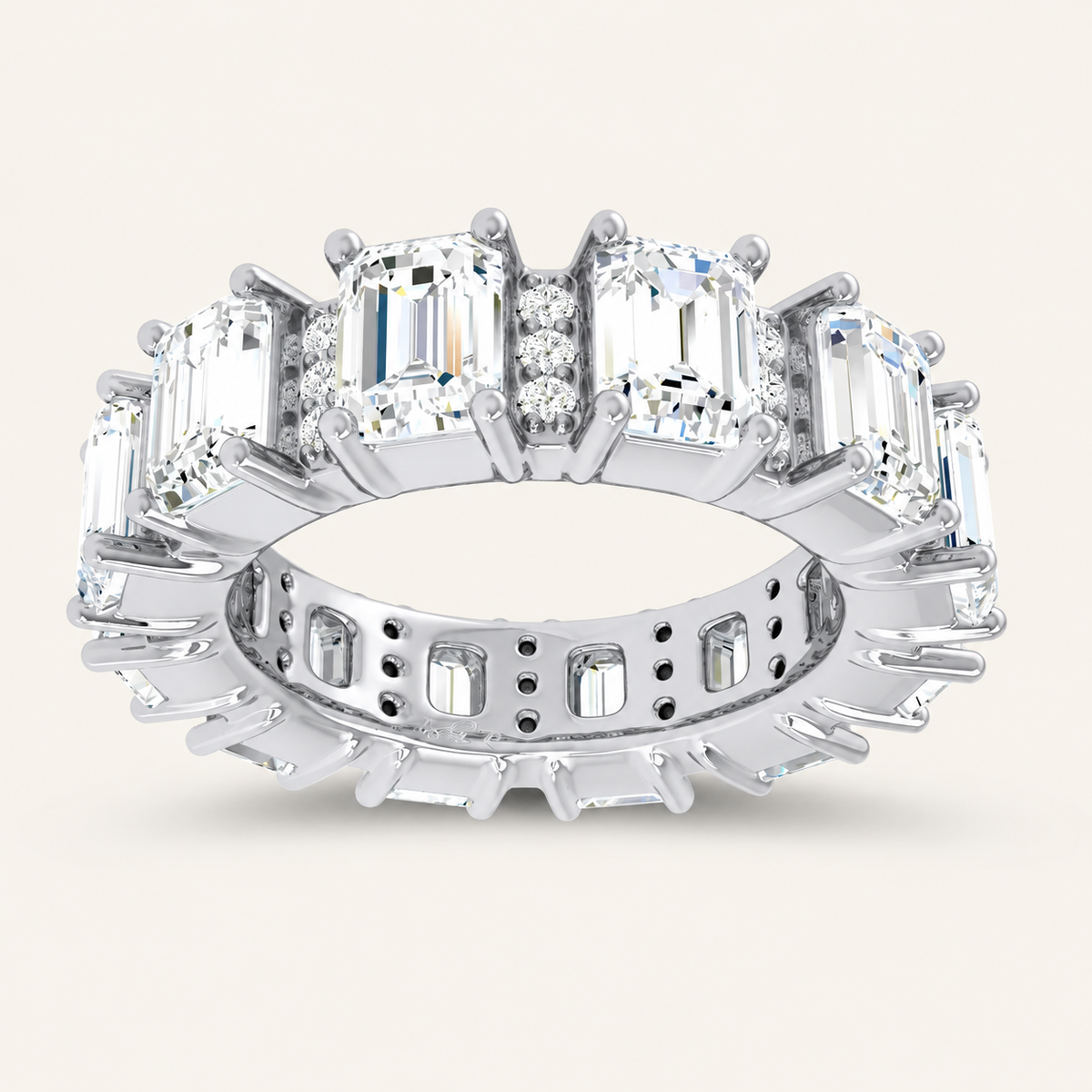 5.00CT Emerald Cut Lab Grown Diamond Eternity Band