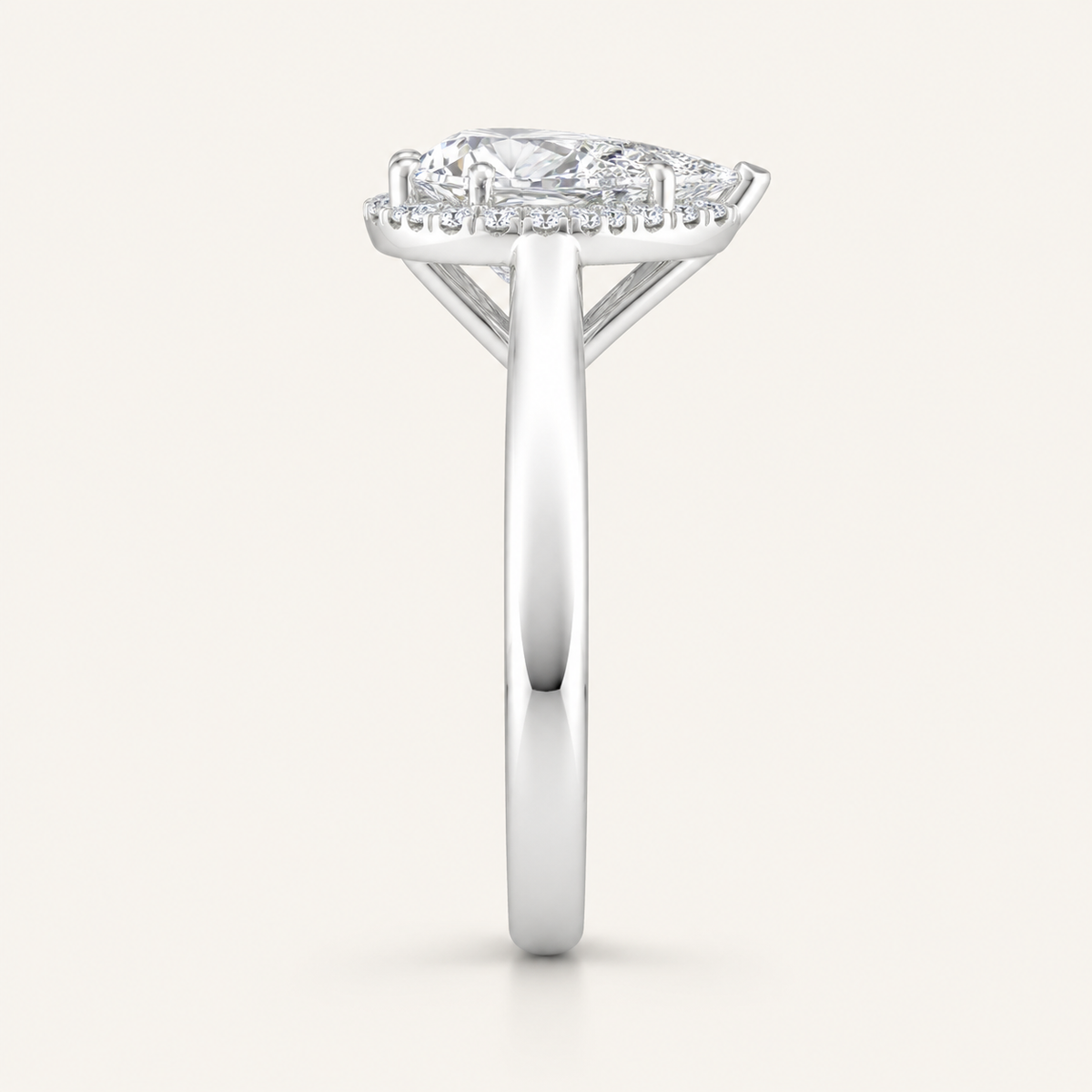 0.75CT Pear Cut Lab Grown Diamond Halo Ring