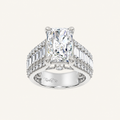 6.50CT Radiant Cut Lab Grown Diamond Side Stone ring