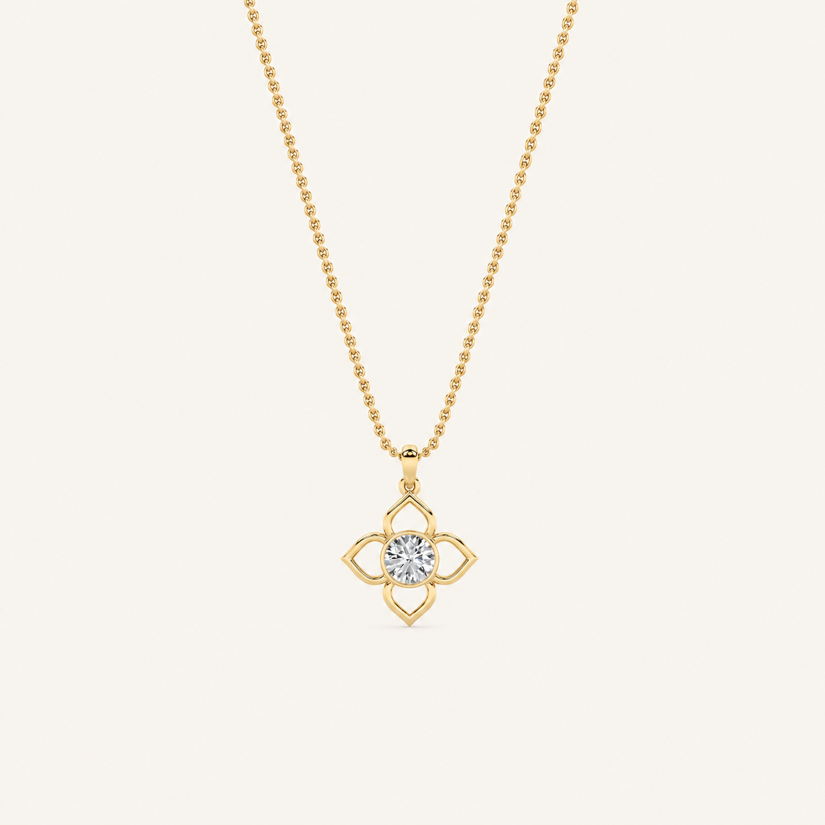1CT Round Cut Lab Grown Diamond Pendant Necklace