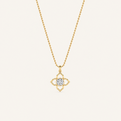 1CT Round Cut Lab Grown Diamond Pendant Necklace