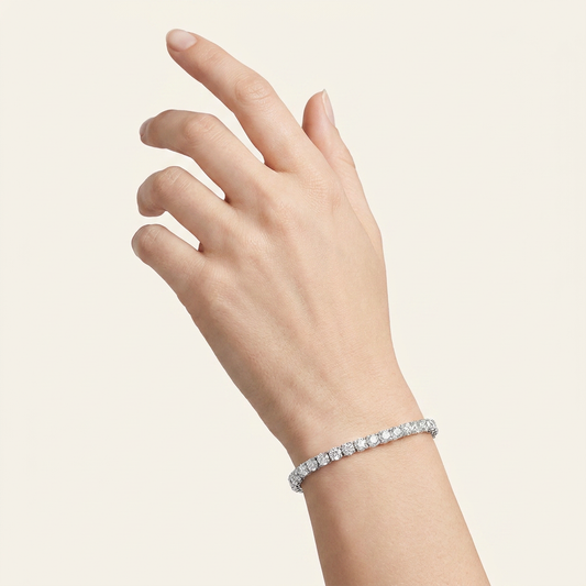 3CT Round Cut Lab Grown Diamond Tennis Bracelet