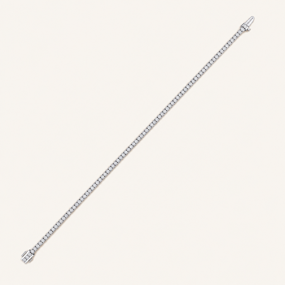 3CT Round Cut Lab Grown Diamond Four Prong Tennis Bracelet