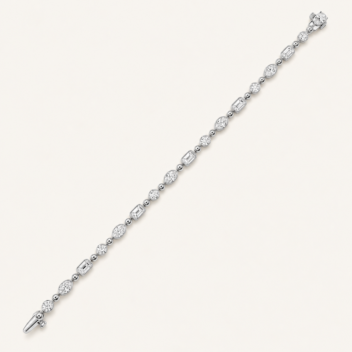 5CT Emerald And Oval Cut Lab Grown Diamond Statement Bracelet